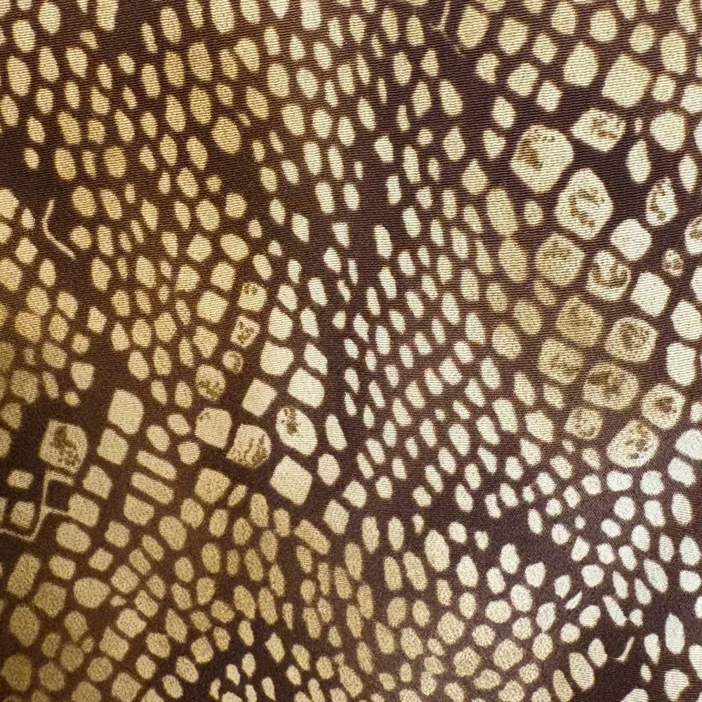 Vintage Joan Leslie Snake Print Button Down Blouse Brown Animal Print Top 10P